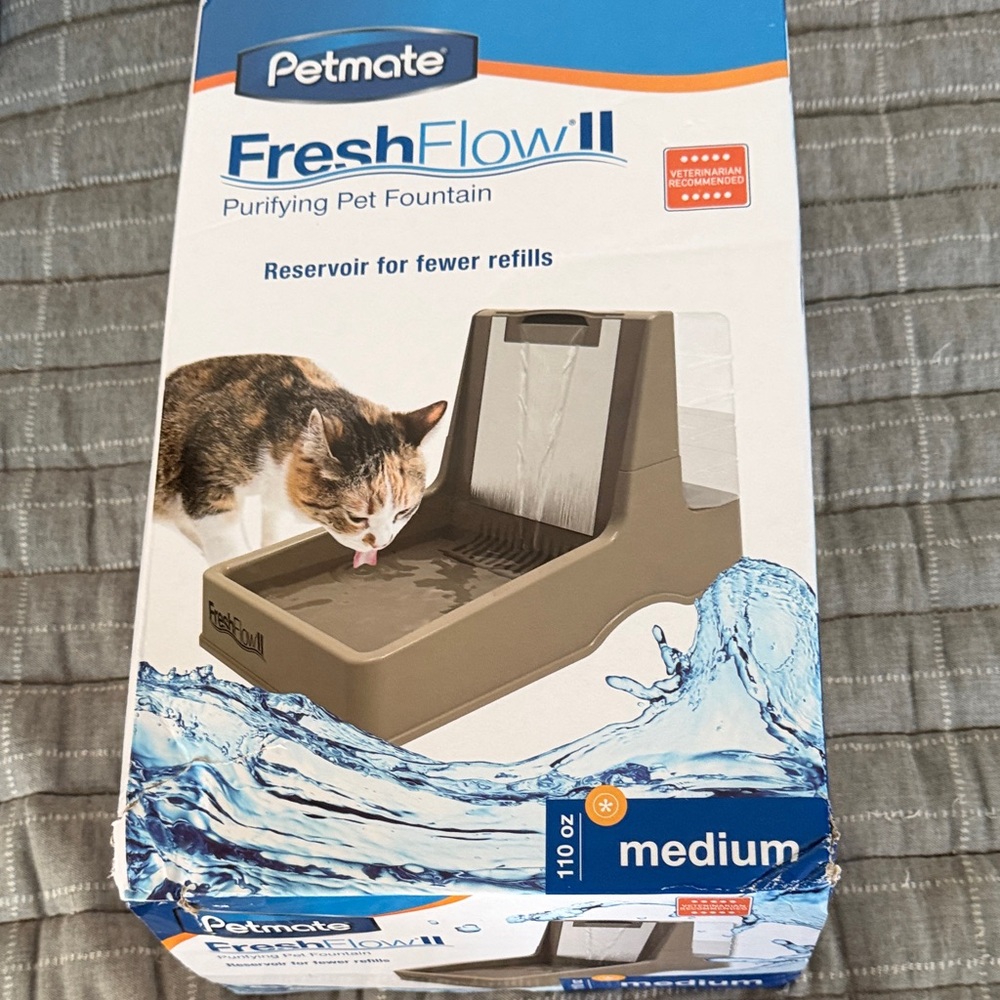 Petmate FreshFlow II Pet Fountain - Brown and Clear